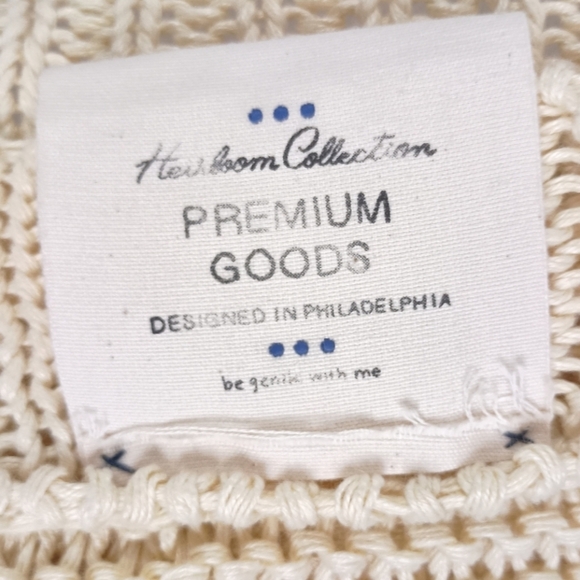 New Free People We The Free Heirloom Collection Linen Open Knit Sweater Large - Picture 5 of 7